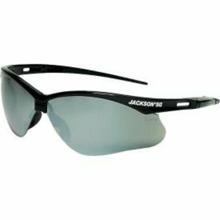 SELLSTROM MANUFACTURING Jackson Safety SG Safety Glasses with Soft Touch Temples, Anti-Fog Smoke Mirror Lens, Black Frame 50007